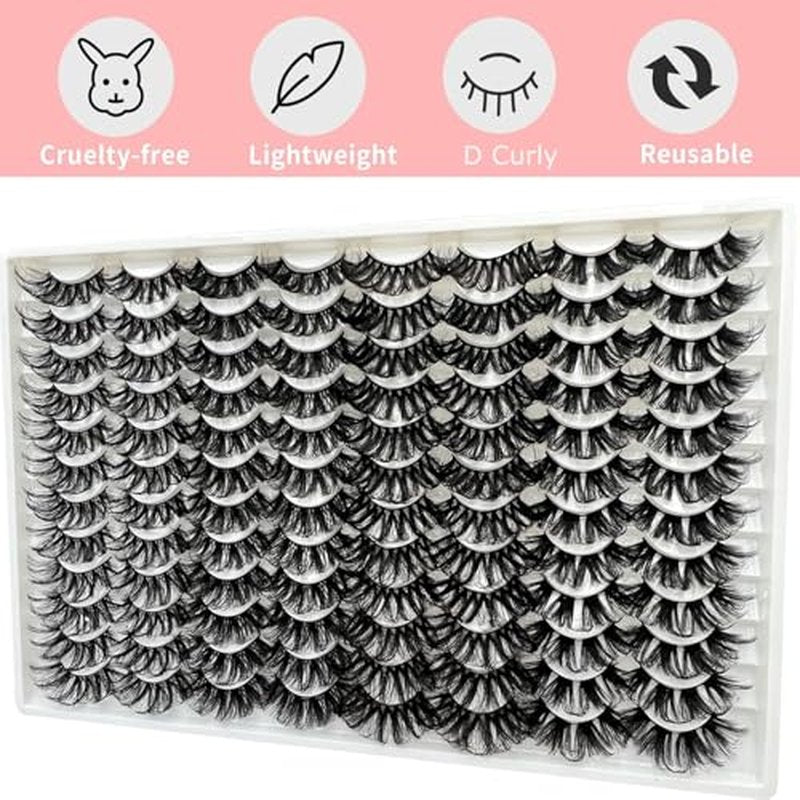 25MM Mink Lashes 48 Pairs Pack 25 mm False Eyelashes Long Dramatic 5D Full Volume Fake Eyelashes 4 Styles Wispy Curly Mink Eyelashes Wholesale, by TIMELABS