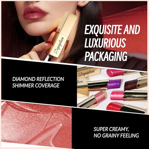 Depuplum Lipstick for Women - Pink Red Brown Shimmer Tinted Lip Balm - Variation ZG107/108/117