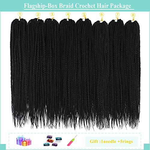 18 Inch Crochet Box Braids Hair Pack of 8 for Black Women - Natural, Soft & Tangle-Free