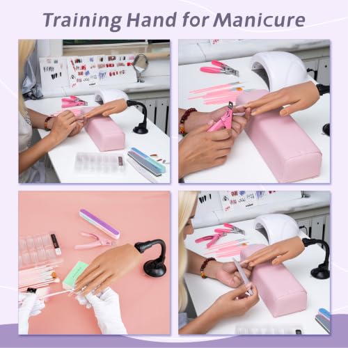 Veikmv Realistic Silicone Practice Hand for Acrylic Nails - Color 3