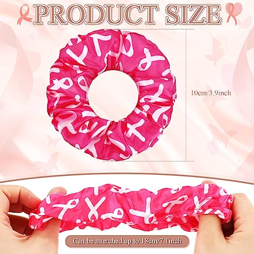 Breast Cancer Awareness Scrunchies Set - Pink Satin Hair Ties, 60pcs
