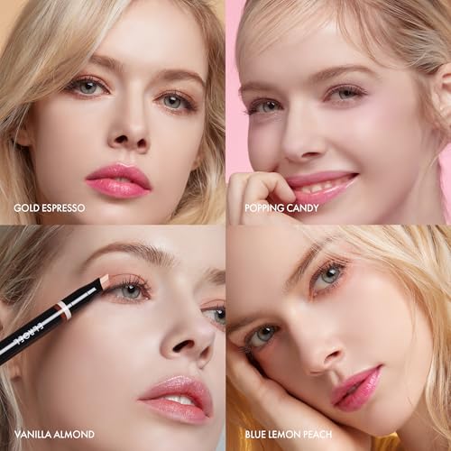 ELROEL Double Shadow Stick Eye Makeup - 48HR Long Lasting Dual-Tone Gold-Espresso