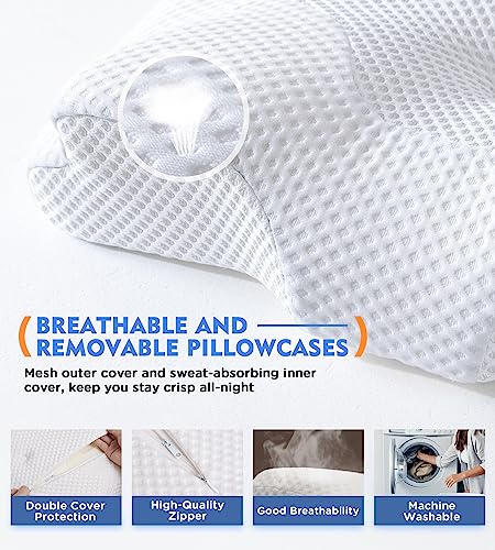 Osteo Cervical Pillow Queen White – Memory Foam Neck Support for Side & Back Sleepers