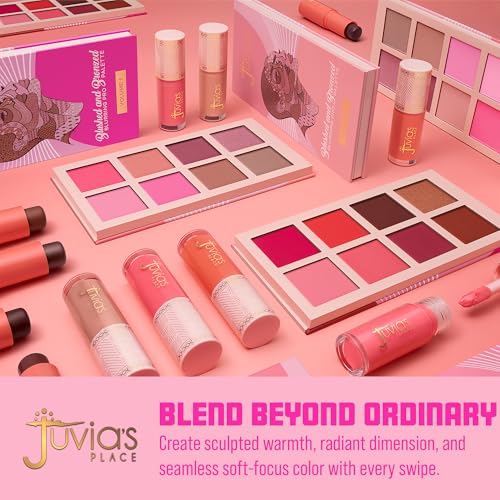 Juvia’s Place Blushed & Bronzed Blurring Pro Palette Volume 1 - 8 Shade Matte & Shimmer Blush & Bronzer Palette with Mirror