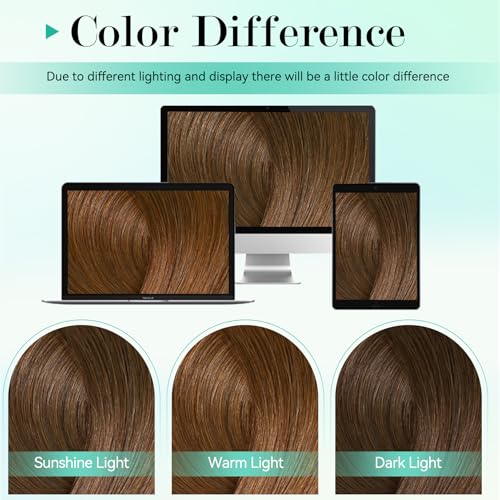 Light Brown Hair Extensions Set - 15 Inch 75g 7pcs Remy Clip-In Human Hair