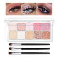 KYDA 10 Colors All Glitter Eyeshadow Palette, Sparkling Sequin Eyeshadow, Shiny Pearl Powder Eye Shadow, Multicolor Glitters Eyes Makeup, Pink Glitters Eyeshadsow Palette, Glitter Eyes Color