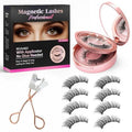 Magnetic Eyelashes, 3D Natural Look Magnetic Lashes Kit with Applicator - Reusable, Lightweight, Waterproof, Feathery Soft, No Glue, Easy to Apply for Instant Volume, 4 Pairs