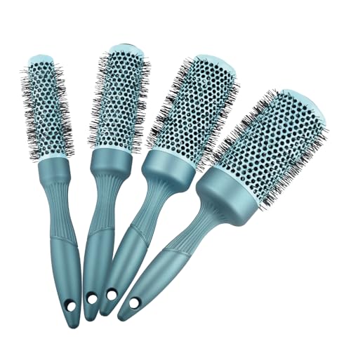 Professional Hair Brush Set for Blowouts - 4-Piece Round & Paddle Styling Brushes