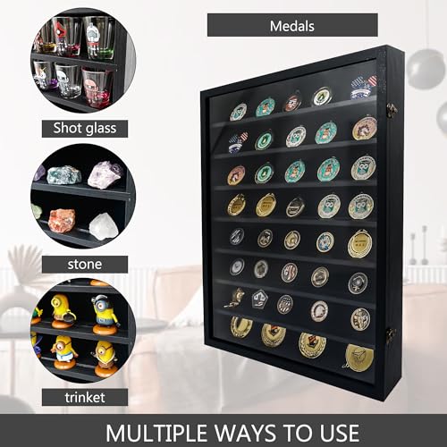 Hodeframe 18x24 Large Black Shadow Box Frame with Removable Shelves (Black, 18x24) – Deep Display Case for Collectibles