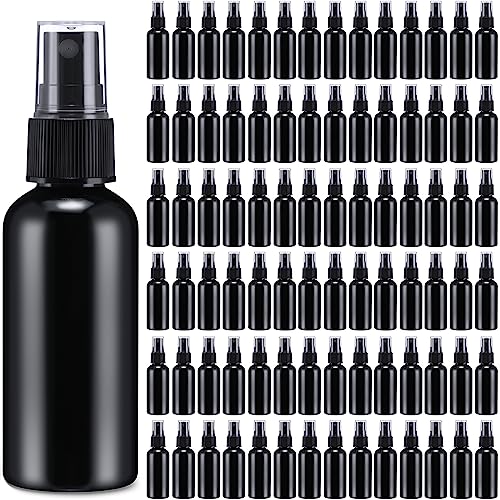 Zhehao 200 Pcs Small Spray Bottle Bulk 2 oz Plastic Mist Spray Bottles for Essential Oils Fine Mist Sprayer Reusable Refillable Portable Travel Containers for Perfume Cleaning Samples(Black)