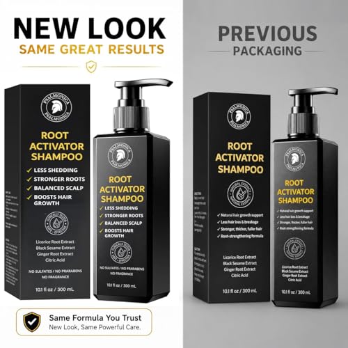 Psalmonica Root Activator Shampoo for Hair Growth - 10.1 Fl Oz Herbal Hair Loss Treatment for Men & Women