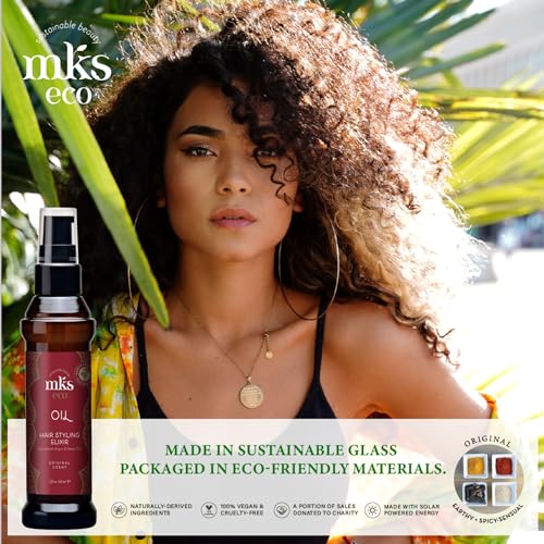 8 Fl Oz MKS eco Hair Styling Elixir with Moroccan Argan & Hemp Seed Oil - Nourishing & Frizz Control