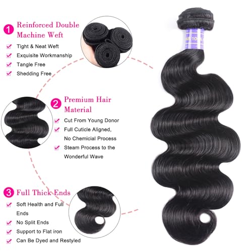 Natural Black 18 Inch Human Hair Bundles - Body Wave 100g