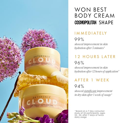 54 Thrones Mini Barrier Repair Cloud Cream, Ultimate Hydrating Skin Care, Hydrating Peptide Moisturizer, Skin Repair Cream, Active Repair, Ugandan Vanilla & Ethiopian Honey