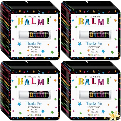 15 Pack Employee Appreciation Gifts Bulk Lip Balm Teacher Employee Staff Team Thank You Gifts You're the Balm Winter New Year Appreciation Party Favors for Women Men Coworkers Volunteer