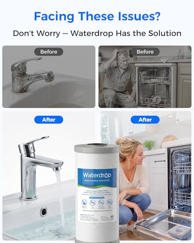 Waterdrop Whole House Water Filter for Iron & Manganese Reduction - 2 Pack - Compatible with WHF21-FG