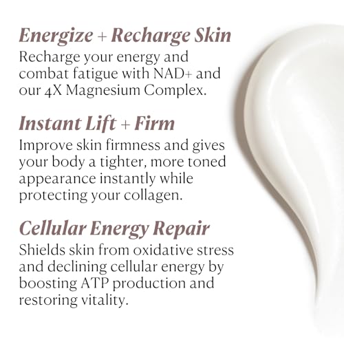 Energizing Body Cream with Magnesium & NAD+ - Rejuvenating Moisturizer for Smooth, Toned Skin (8.4 Fl Oz)