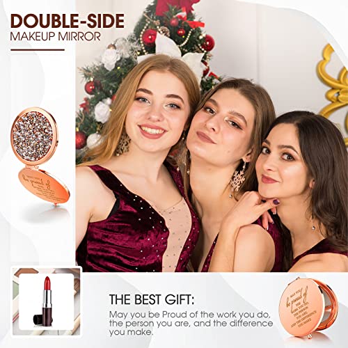 Rose Gold Compact Mirror Set - 10 Pcs Inspirational Makeup Mirrors for Women Variation of THIS listing