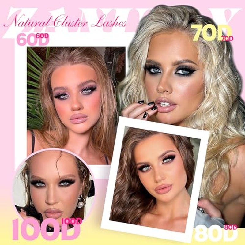 Lash Clusters D-Curly Individual Lashes Volume Eyelash Clusters Bulk zanlufly Thick Lash Extension 560Pcs Natural DIY Eyelash Extension (9-16MM,60D+70D+80D+100D)
