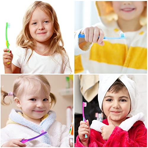 Gerrii 400 Pcs Kids Soft Kangaroo Shape Toothbrushes with Covers - Bulk Pack