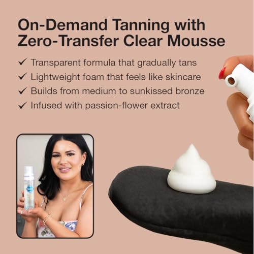 Fake Bake Foam Tanning Water Self Tanner Instant Glow with Hydrating Passion Flower Rejuvenation - Natural Looking Sunless Bronzing for Women & Men - 6.7 oz