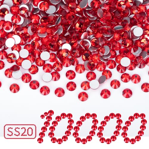 Red Flat Back Crystal Rhinestones SS20 4.6-4.8mm - 10,000PCS Bulk Embellishments Variation of THIS listing