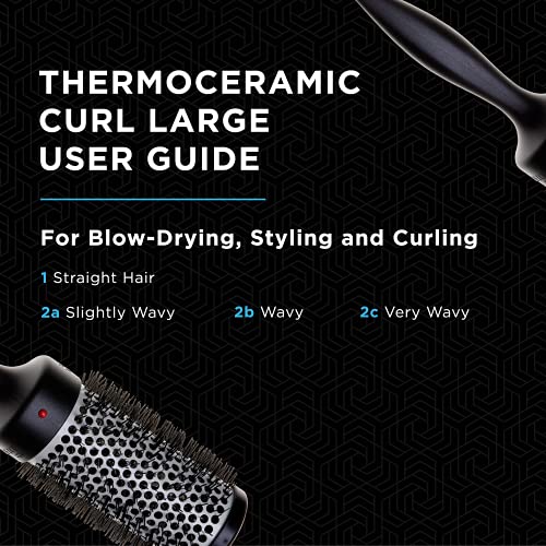 Denman Large Thermo Ceramic Hourglass Hot Curl Brush – Hair Styling Tool for Blow-Drying & Defined Curls