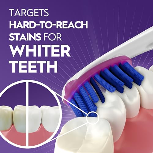 Oral-B 3D White Deep Stain Remover Toothbrush Pack of 4 - Soft, Whitens & Removes Plaque