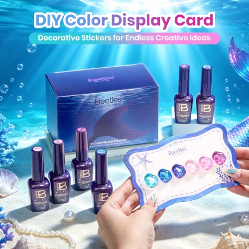 Beetles Glitter Gel Nail Polish Set Siren Scale Shimmer - Blue Green Purple Variation A