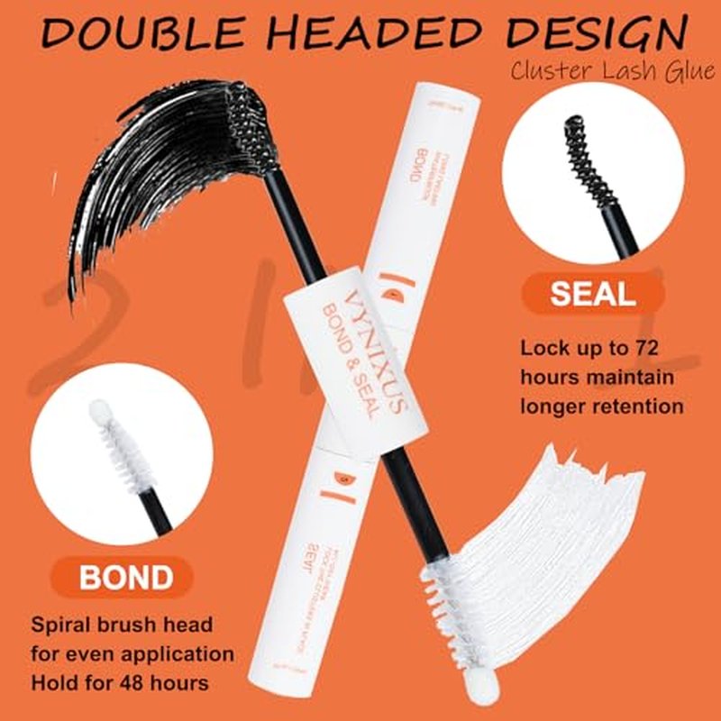 Lash Bond and Seal Waterproof 3-IN-1 Lash Remover for Lash Extensions Lash Glue for Eyelash Clusters DIY Eyelash Extension Remover Lash Cluster Glue Kit Eyelash Remover 15ml (Black)