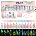 Glow in The Dark Nail Art Gel Set - 12 Pastel Colors with Fine Brush