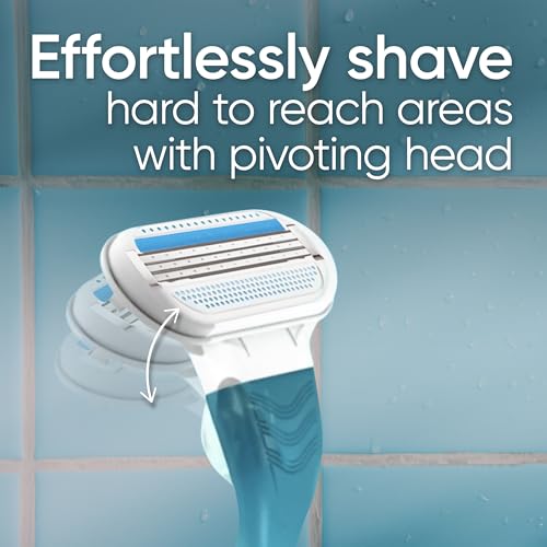 Gillette Venus Smooth Women's Razor Handle + 6 Refills with Soft-Grip Gel Handle