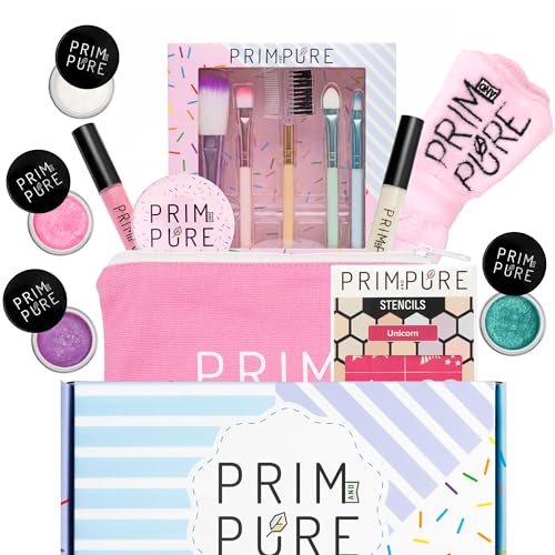 Kids Mineral Makeup Gift Set - Organic Non-Toxic Eyeshadow & Lip Gloss, Safe for Play & Birthday Parties