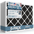 BNX TruFilter 20x25x1 MERV 12 Air Filter with Activated Carbon - 6-Pack