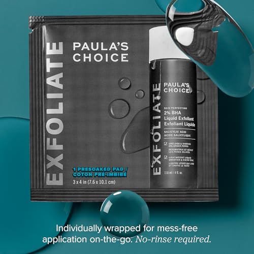 Paula's Choice SKIN PERFECTING 2% BHA Toner Pads, 10ct & 2% BHA Liquid Exfoliant, Salicylic Acid Facial Exfoliator for Enlarged Pores, Travel Size 1oz