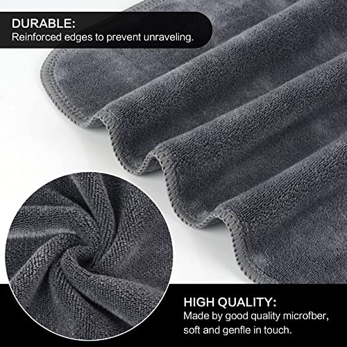 20-Pack Microfiber Facial Cloths 12x12 Inches Fast Drying Reusable Washcloths - Grey
