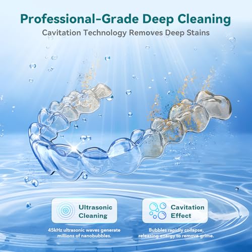 Orgpek Ultrasonic Retainer & Denture Cleaner 45kHz UV Deep Cleaning Machine