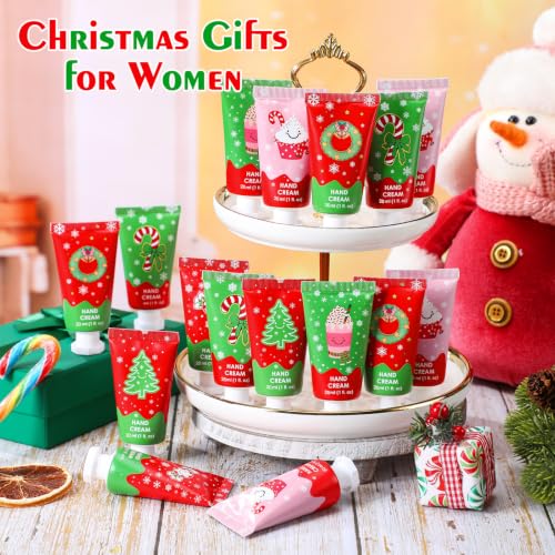 48 Pack Christmas Hand Cream Gifts Set - Mini Moisturizers with Holiday Designs & Flavors