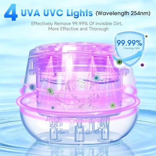 Ultrasonic Retainer Cleaner Machine 45kHz with UV & 4 Modes - Portable Dental & Jewelry Cleaner