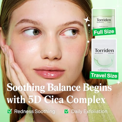 Korean Skincare Set with Hydrating Serum, Soothing Cream & Toner Pads
