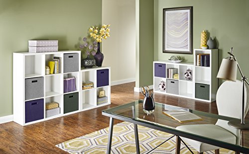 White 4 Cube Storage Shelf Organizer with Back Panel - Easy Assembly