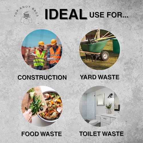 55-60 Gallon Heavy-Duty Black Garbage Bags - 38x58 Inch, 1.2 Mil, Made in USA, Bulk 100 Count
