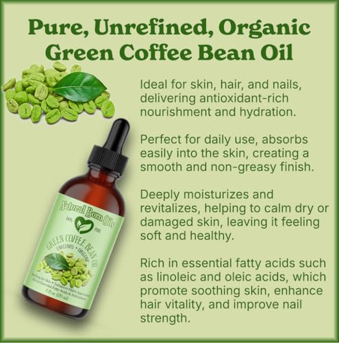 Organic Green Coffee Bean Oil - 4oz Cold-Pressed Skin & Hair Nourishment