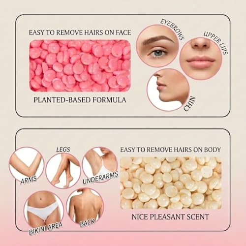 Women's Waxing Kit with Digital Wax Warmer & Natural Beads - Hair Removal Set