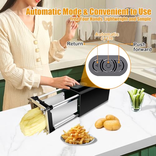 Electric French Fry Cutter Stainless Steel Potato Slicer for Commercial & Home Use