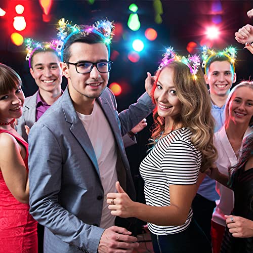 LED Cat Ears Headband Bulk Pack - Gold Silk Party Costume Accessories