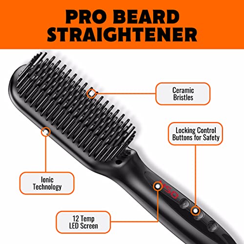 Tame The Wild Pro Beard Straightener Heated Brush - 1 Piece - Men’s Grooming