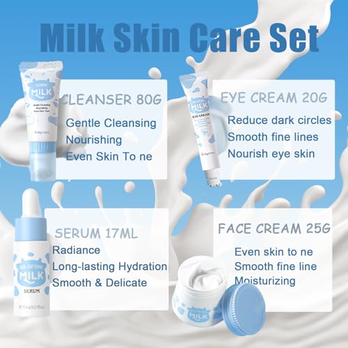 Kids Milk Skin Care Set for Teens Girls Ages 8-12 - Hydrating & Nourishing