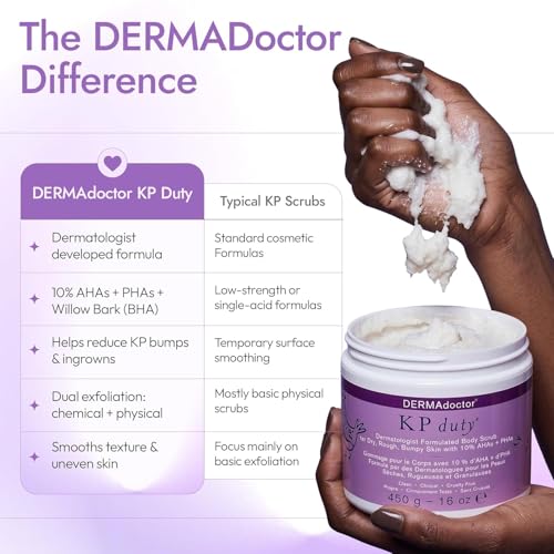 Dermadoctor KP Bump Eraser Body Scrub 32oz Unscented with 10% AHAs & PHAs