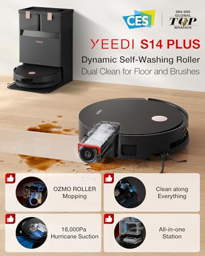 Yeedi S14 Plus Robot Vacuum and Mop with OZMO Roller Cleaning System